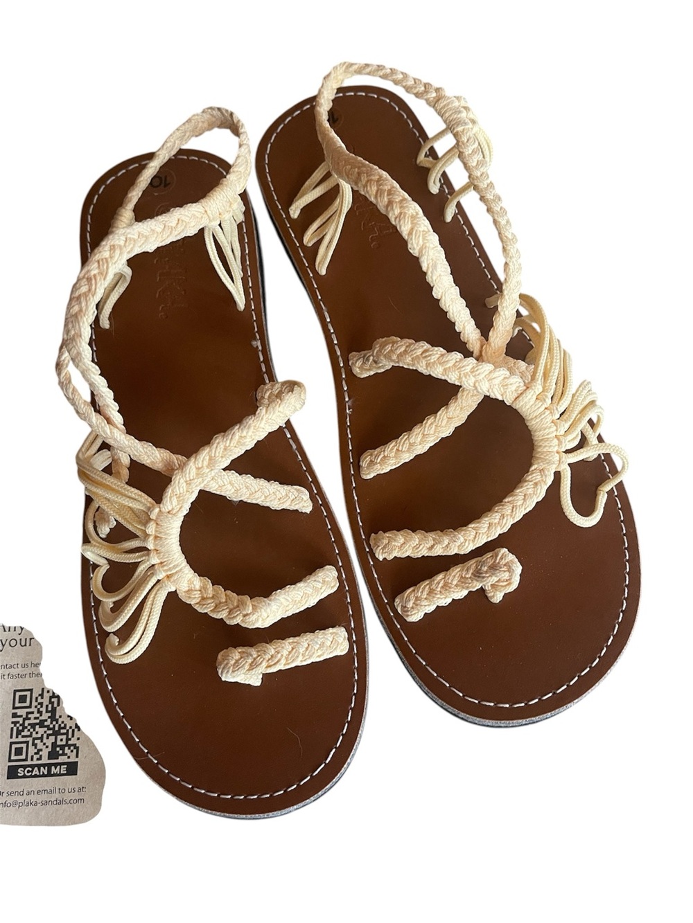 Plaka Braided yellow Rope Gladiator Sandals for Women
